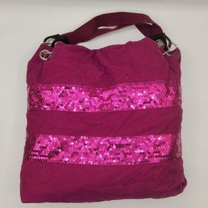 Magenta, Sequin Striped Tote